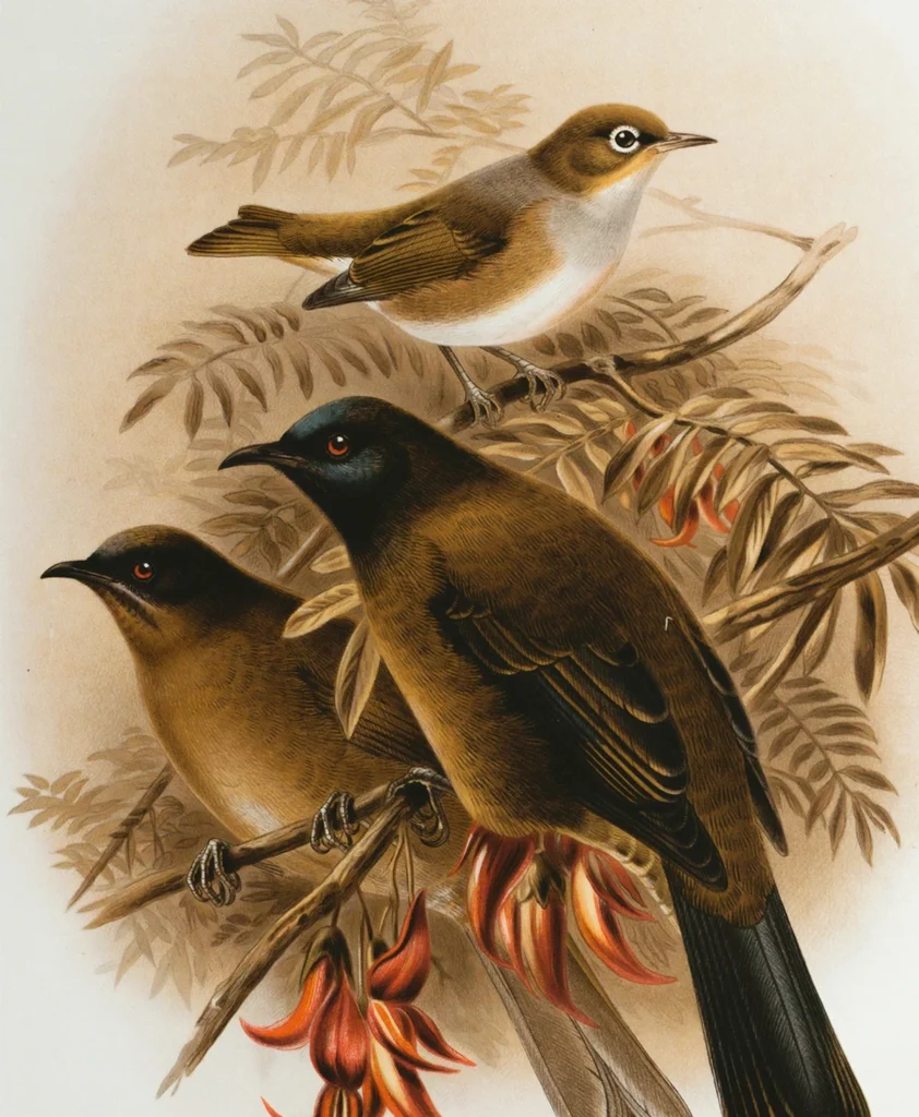 Asiatische Vogelillustrationen